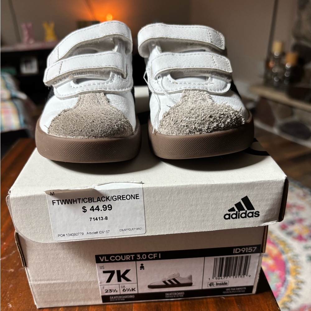 Adidas Kids' White and Black Sneakers